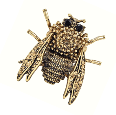 Genevieve Gold Cicada Insect Brooch - Pearl + Creek