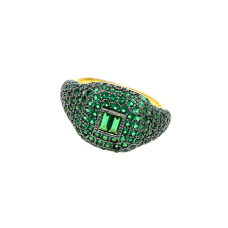 Lindie Green Crystal Stone Ring - Pearl + Creek