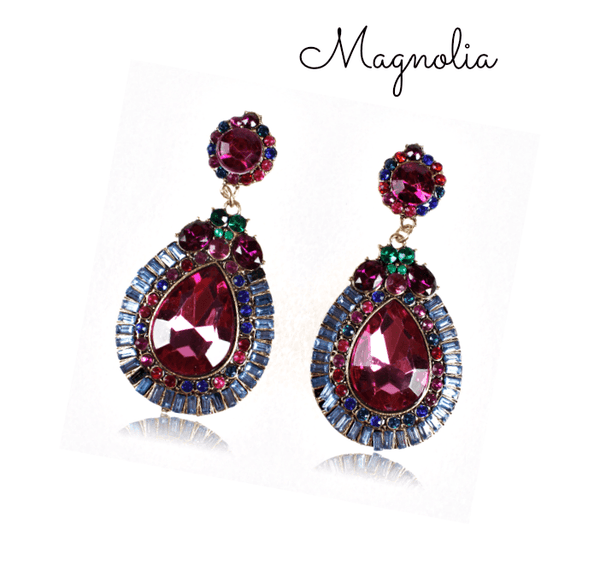Magnolia Crystal Water Drop Earrings - Pearl + Creek