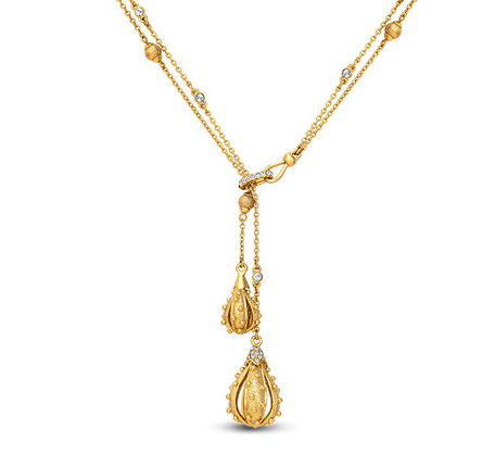 Lola Gold Plated + White Crystal Necklace with Egg Charm Pendants - Pearl + Creek
