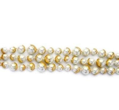 Ariella 3 Strand White Pearl & Matte Gold Bracelet - Pearl + Creek