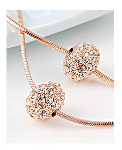 Berenice Platinum or Rose Gold Austrian Crystal Ball Charm Bracelet - Pearl + Creek