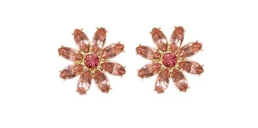 Georgiana Pink Crystal Stud Earrings - Pearl + Creek