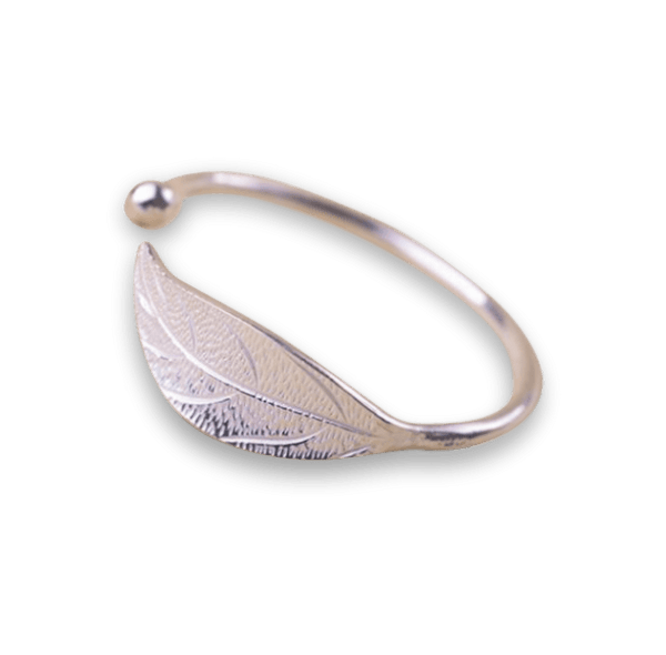 Lieta Silver Adjustable Bangle Bracelet - Pearl + Creek