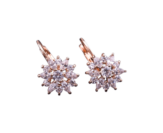 LEA Flower Austrian Crystal Earrings - Pearl + Creek